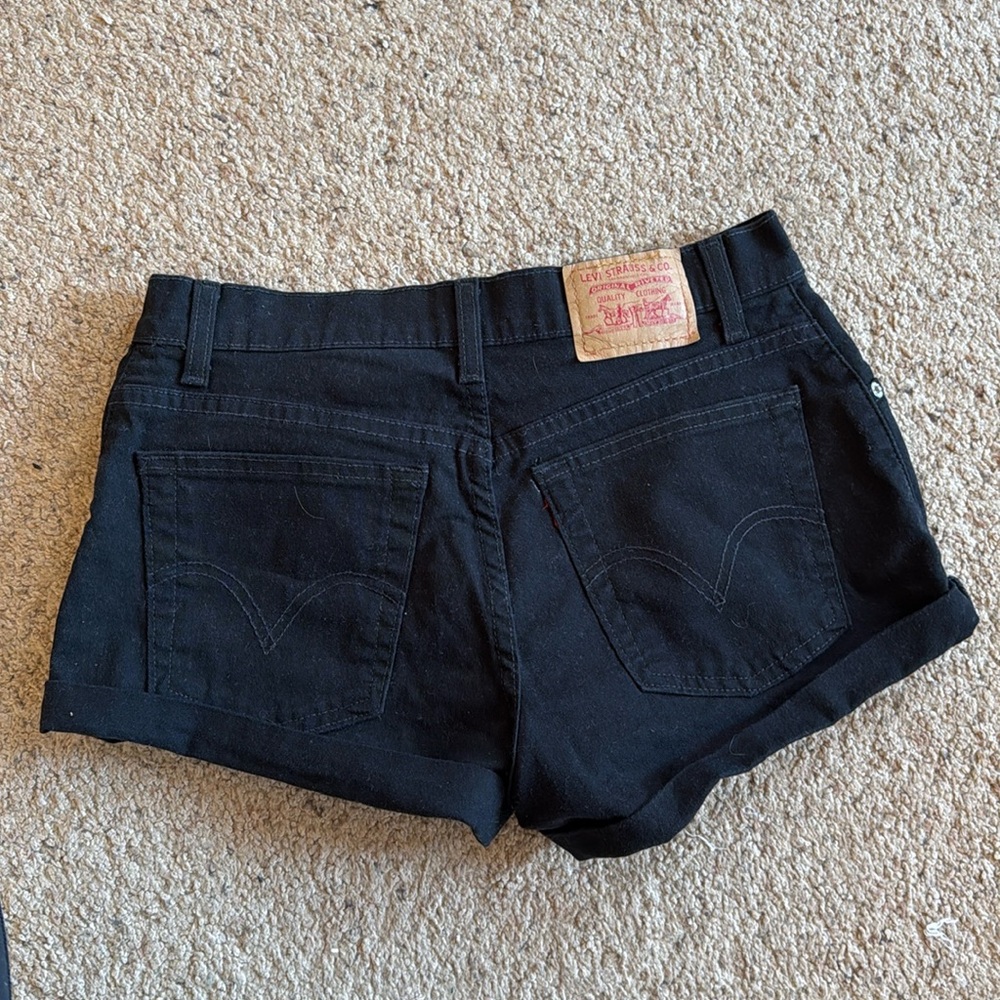 Levi’s black cotton denim shorts